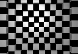 Wizard+Genius W+G vliesová fototapeta Černé a bílé čtverce 366×254 cm