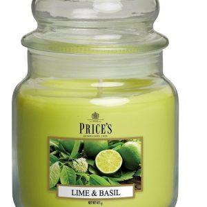 PRICE´S MIDI svíčka ve skle Limetka&Bazalka, hoření 90h