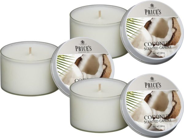Price´s FRAGRANCE vonné svíčky Exotický kokos 123g 3ks - Obrázek 3