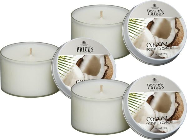 Price´s FRAGRANCE vonné svíčky Exotický kokos 123g 3ks