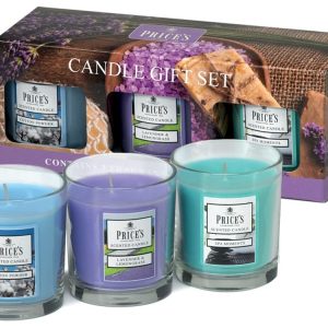 Price´s FRAGRANCE vonné svíčky ve skle - set Relax 3x350g