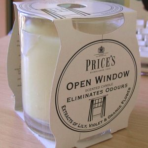 Price´s FRESH AIR vonná svíčka ve skle Otevřené okno 350g