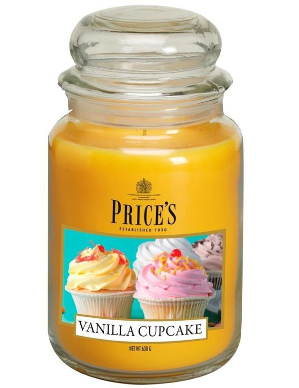 PRICE´S MAXI svíčka ve skle Vanilkový cupcake, hoření 150h