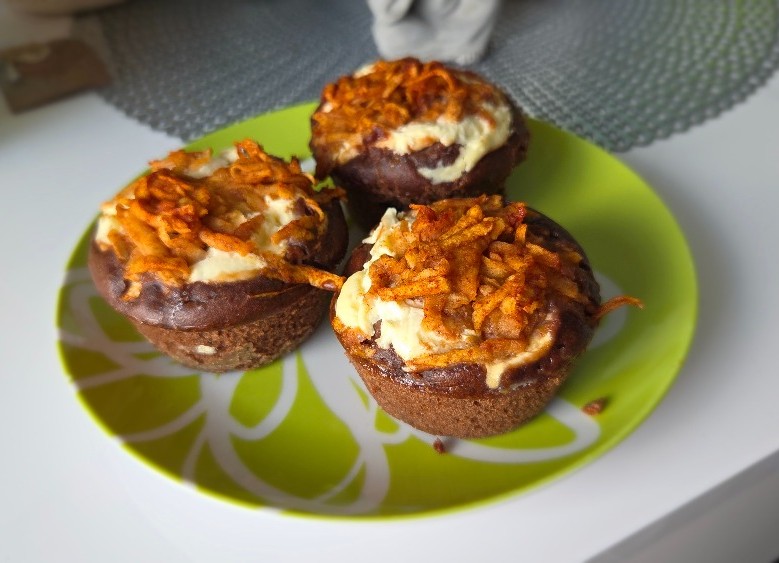 Fotografie: jablečné muffiny s tvarohovou náplní - recept